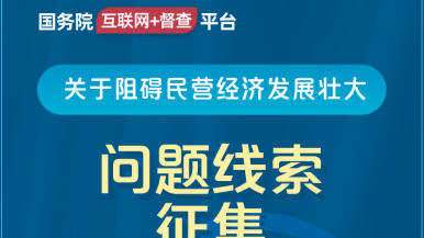 老女人尻逼网站国务院“互联网+督查”平台公开征集阻碍民营经济发展壮大问题线索